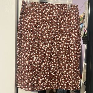 Loft Size 4 Floral Skirt with Slits